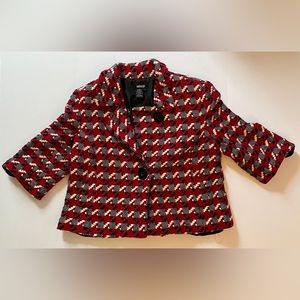 METROSTYLE Girl Red/Black/White Lined Dresscoat Size 12